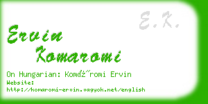 ervin komaromi business card